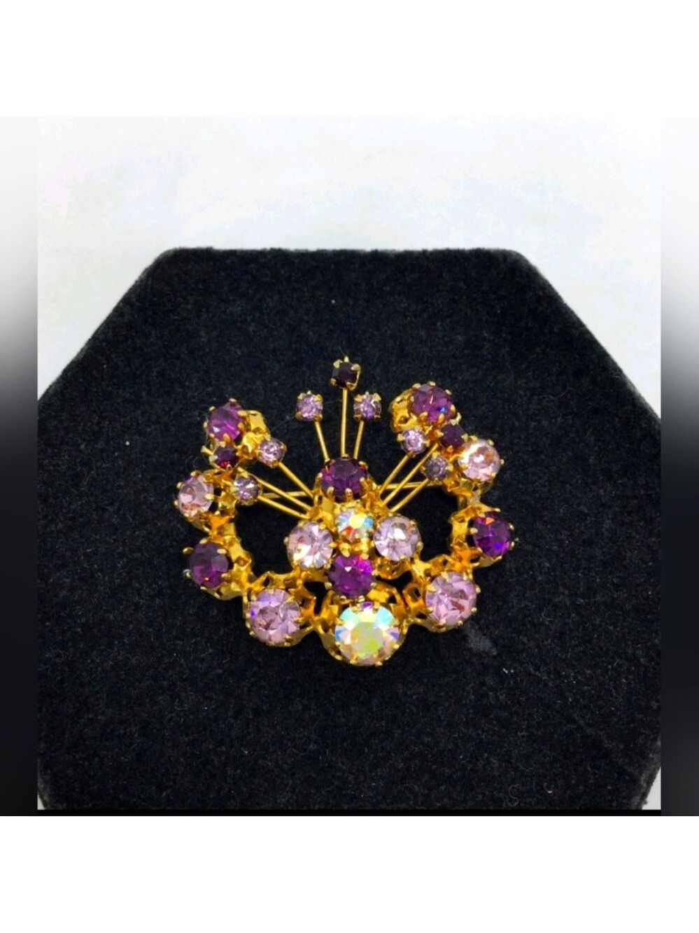 Vintage Karu Arke Inc Austrian Crystal Brooch